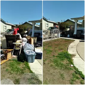 Our Junk King San Diego Downtown crew helped the customer with their front yard cleanup off the 94 freeway and gave them the customer their yard back!