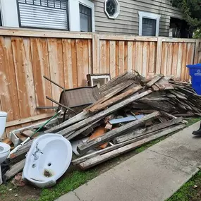 Before photo from a home renovation debris removal.