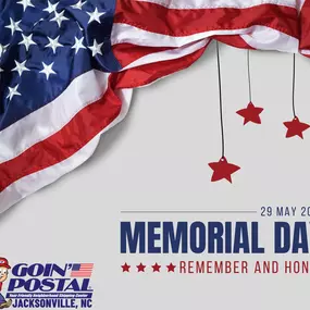 As a Veteran-Owned Small Business Goin’ Postal of Jacksonville, NC honors those who have sacrificed for our nation and the families they have left behind.