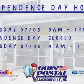 Hey all. We will be closed on Independence Day as we will be celebrating our nation’s birthday and celebrating freedom! We hope you are doing the same. God bless and see you soon!