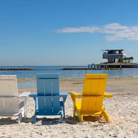 Beach at St. Pete Pier in St. Petersburg, FL near Camden Pier District and Camden Central apartments