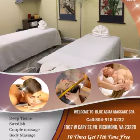 A couple's massage is just like any other massage service, 
but you and your partner receive the massage at the same time, 
on separate tables, and by two different massage therapists. 
The massage is generally offered in a private room on side-by-side massage tables.