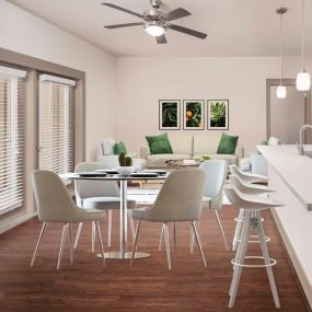Open Concept floor plan with space for a dining table