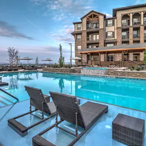 Pool with lounge chairs