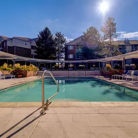 The swimming pool at Cierra Crest Apartments provides a relaxing and spacious area to unwind.
