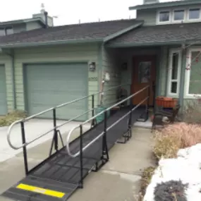 The resident of this Boise, Idaho home now has easy access to their front entrance thanks to the wheelchair ramp installed by the Amramp Idaho/Utah team.