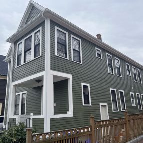 After we finished work on siding, carpentry and renovation at a job in Cambridge, MA.