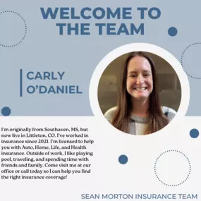 Give a warm welcome to Carly O'Daniel! We are so happy to have her on our team