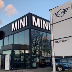Outside the front of the MINI Leeds dealership