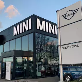 Outside the front of the MINI Leeds dealership