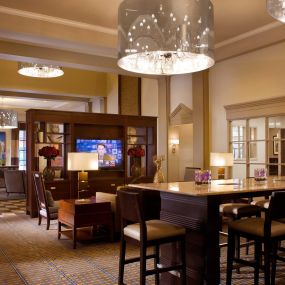 Plenty of space to do work, socialize, or just relax in comfort and safety in our New Haven hotel lobby.