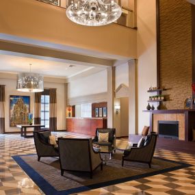 Our livingroom-style lobby features plenty of space for guests to gather at their leisure.