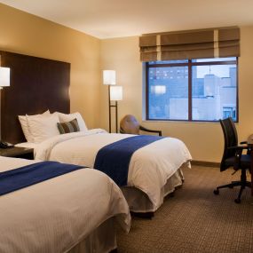 Two queen beds are featured in our standard guest rooms in New Haven, CT.