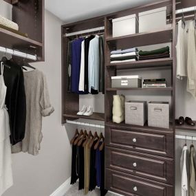 Spacious walk in closet with built in organizer