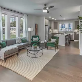 Townhome living room with lots of natural light