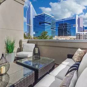 Townhome outdoor patio with city views