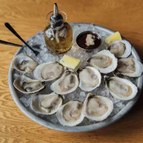 Platter of fresh oysters