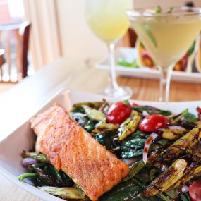 Salmon Salad upstairs in the bistro