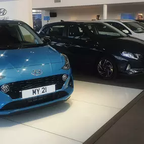 New Hyundai cars inside the Leeds showroom