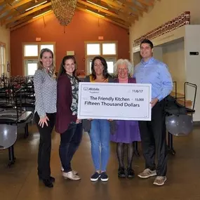 The Friendly Kitchen is awarded a $15,000 grant through the Allstate Foundation Helping Hands Program. The Friendly Kitchen seeks to provide meals for the hungry and our team was ready to volunteer. This organization offers a warm and caring, non-discriminating environment through the coordination of community volunteer resources with one goal - to feed the hungry.