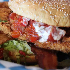 Crispy fried chicken sandwiches