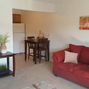 Living Room with Couch and Mirror