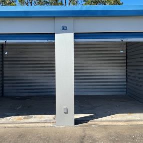 inside look at our empty 15x20 drive up storage unit with double rollup doors at Fort Knox Self Storage Lady Lake