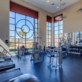 Camden Old Creek Apartments San Marcos CA fitness center with weights cardio and strength training machines