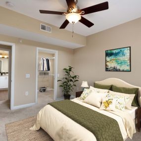 Bedroom with walk in closet