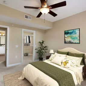 Bedroom with walk in closet