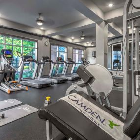 Fitness center cardio weight machines