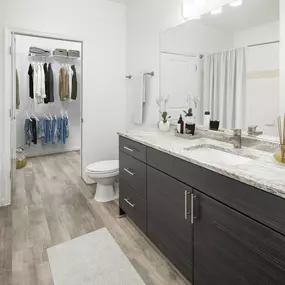 Large, spa-inspired bath at Camden Monument Place apartments in Fairfax, VA
