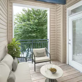 Private balcony at Camden Monument Place apartments in Fairfax, VA