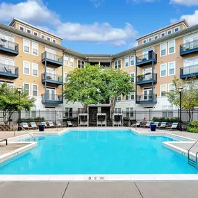 Resort-style pool at Camden Monument Place apartments in Fairfax, VA
