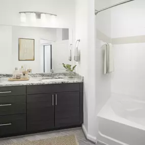 Bathroom with garden bathtub at Camden Monument Place apartments in Fairfax, VA