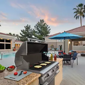 Camden Pecos Ranch Apartments Chandler Arizona Barbeque Grill at Pool