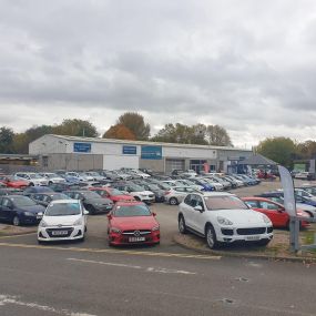 Outside Evans Halshaw Used Car Centre Leicester