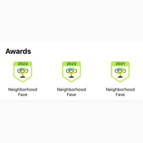 We are a Nextdoor Neighborhood favorite for 3 years running. We are grateful to everyone who voted for us and will continue to make you proud of us. Thank you!