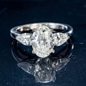 Not your typical 3-stone ring ???? oval and pear-shaped diamonds