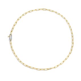 This TI SENTO gold-plated closed-forever necklace 34024SY/48 flaunts a stream of mini gold-plated chain links. The necklace is crafted from 925 sterling silver and plated with yellow gold.