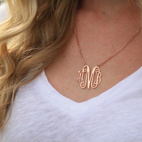 Custom made monogram necklace.