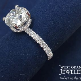 Simple elegance is what you’ll find in this Gabriel&Co. engagement ring brought to you by West Orange Jewelers.