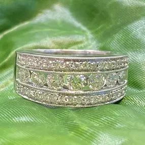 Every piece of jewelry has a story; sometimes they need some help to keep shining! ???? In the first photo, you can see a well-loved ring that has lost a diamond and accumulated some wear. Our skilled team restored its beauty by cleaning, polishing, and replacing the missing stone. Let us help your cherished pieces sparkle like new again.