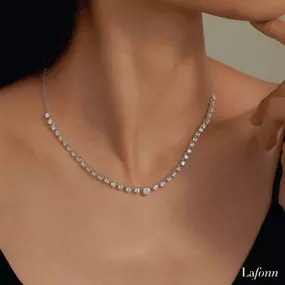 Look like a movie star ???? in Lafonn's adjustable tennis necklace. Simulated diamonds set in sterling silver bonded with platinum, $365.