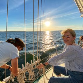 Explore the beauty of the Outer Banks on a 55-foot topsail schooner! Set sail on the Downeast Rover and enjoy the sweet sounds of life on the sea while on your scenic cruise - day or evening.