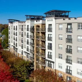 Modern gray exterior with juliette balconies