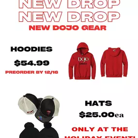 Dojo has you covered for Christmas with new hoddies and hats!