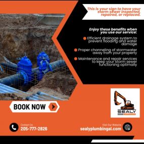 Protect your property from stormwater with our reliable storm sewer services.
Contact us to book your storm sewer appointment and safeguard your property during inclement weather.