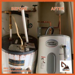 Experience the transformative difference of our water heater replacement service with stunning before and after results that guarantee enhanced performance and efficiency - call us today to book an appointment.