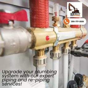 Call (205) 777-2826 for quality workmanship that stands the test of time in Alabama. Use our piping and re-piping services today!